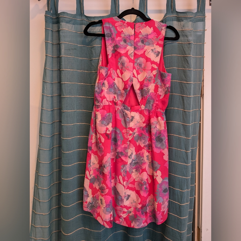 Rebecca Taylor pink floral silk cocktail dress - size 8